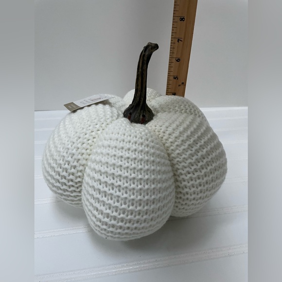 Knit Pumpkin - white with stem (NWT) - Picture 3 of 3